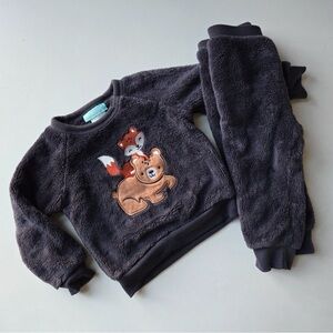 Pekkle Cozy Fleece Animal Embellished Set Fox Bear 12M